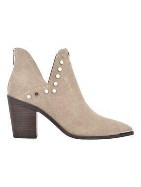NWT Marc Fisher Dayne Taupe Suede Block Heel Booties Size 10